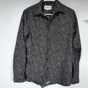 Vintage 2000 Denim & Supply Ralph Lauren Black Floral Button Down Shirt Size S/P